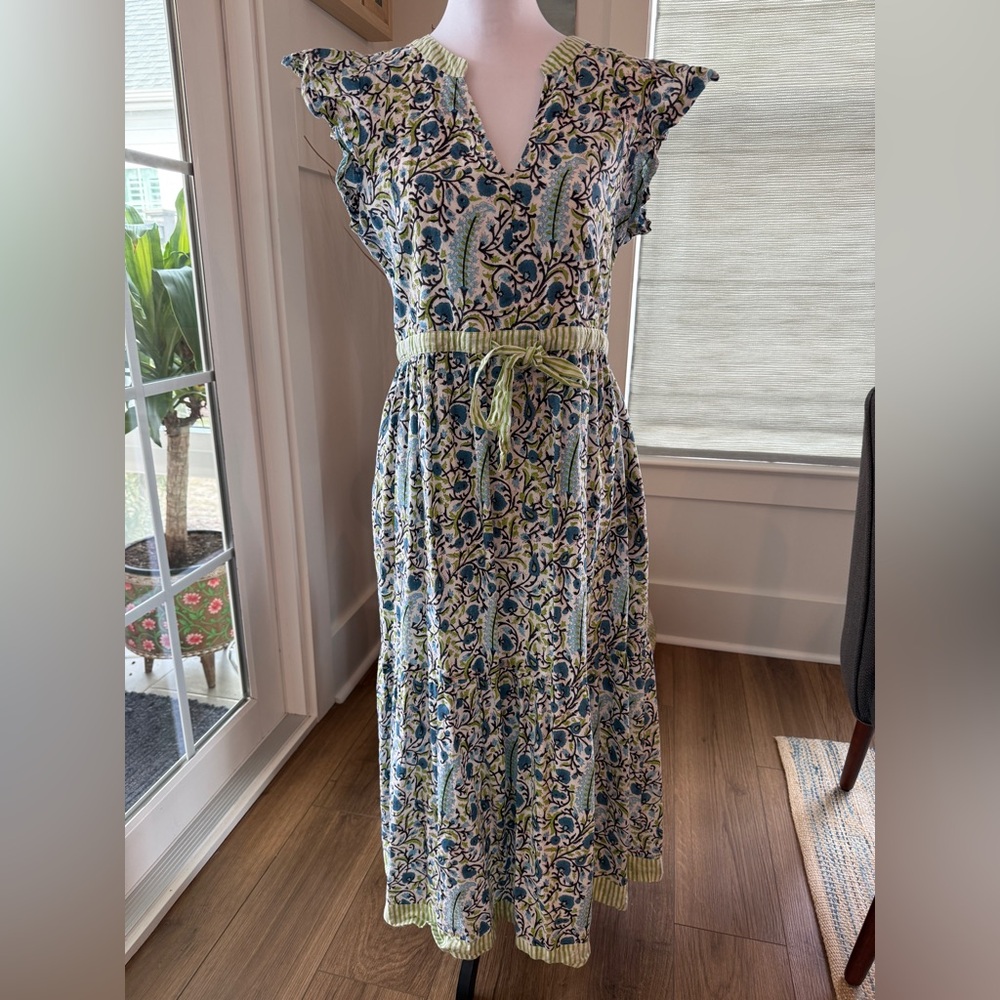 Charlee Aubrey Midi Maxi Dress Green Blue Charleston Shoe Co Med